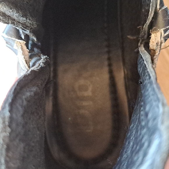 Diba Skyler Distressed Western Almond Toe Leather Slip-On Block Heel Booties - Picture 5 of 11